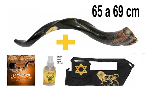 Shofar De Chifre Antilope + Capa - De Israel 65 A 69cm