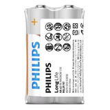 Philips Pila Cloruro Zinc D Termosellado 2pcs Mlab