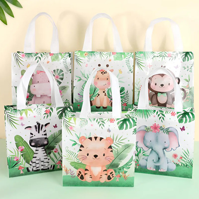 Bolsas De Regalo 6pcs Animales Safari Dulces No Tejidas