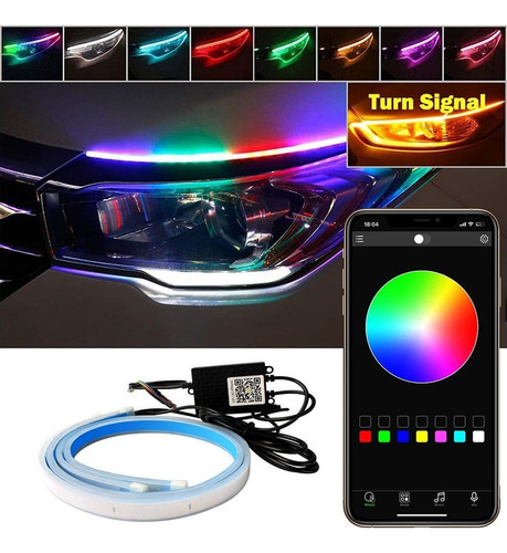 45 Cm Par Tira Led Drl Rgb Flexible Direccional Secuencial