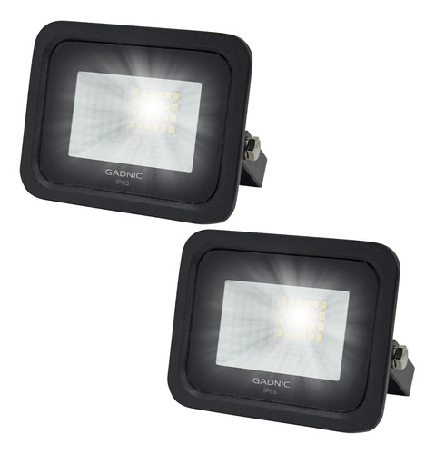 Kit X2 Reflectores Led Gadnic Blanco 20w Exterior/interior