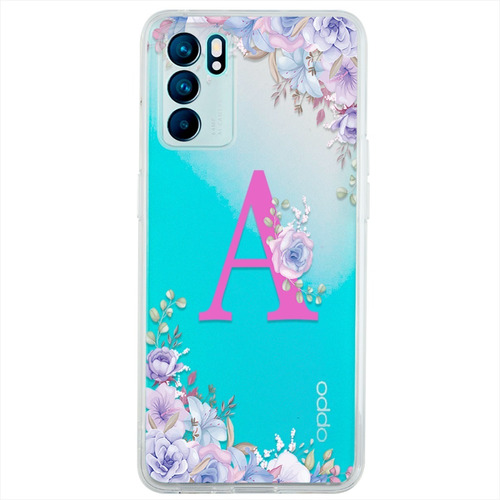 Funda Oppo Antigolpes Flores Personalizada Tu Inicial