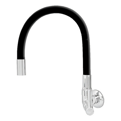 Torneira Preta Black Gourmet Emborrachada Cozinha Pia Área Gourmet Lazer Parede Flexível Móvel Pressão 1/4 De Volta Luxo Silicone - Dazie Metais