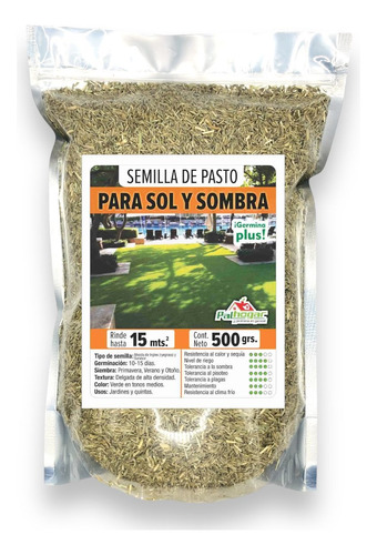 Semilla De Pasto 500g 15m Sol Y Sombra Ingles/survivor