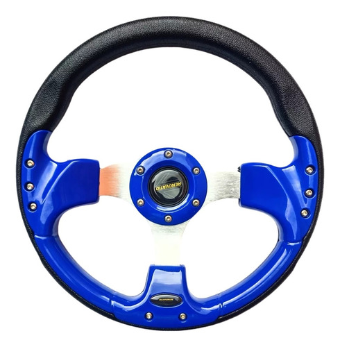 Volante Para Autos Tuning Azul Con Adaptador Universal