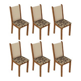 Kit 6 Cadeiras 4291 Madesa - Rustic/crema/bege Marrom Cor Da Estrutura Da Cadeira Rustic Cor Do Assento Bege/marrom 42917g6xtfbm