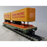 D_t Tyco Flat Car  Santa Fe Up Usado