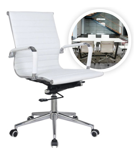 Sillón Ejecutivo Gerencial Bajo Ecocuero Aluminium Oficina