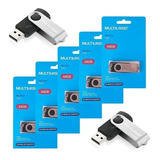 Kit 5 Pendrives 64gb Multilaser Usb 2.0 Atacado Revenda Nfe