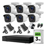 Hilook Kit Cctv Turbo Hd De 6 Cámaras Metálicas 720p + Disco Duro3 Tb Kit Video Vigilancia De Alta Resolución Con Visión Nocturna