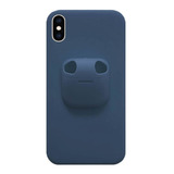 Capa Capinha Silicone Para iPhone XS Max Com Suporte Fone