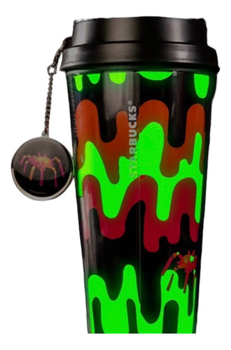 Tumbler Starbucks Halloween Telaraña Brilla En La Oscuridad