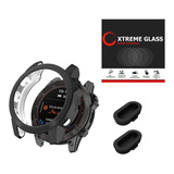 2x Plug + Capa + Pelicula Para Garmin Fenix 7x 51mm