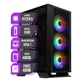 Pc Gamer Mancer, Amd Ryzen 5 4600g, 16gb Ddr4, Ssd 480gb