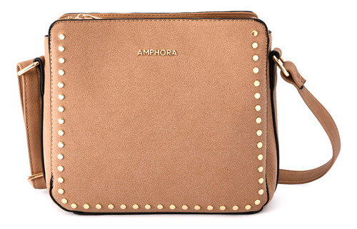 Amnia Cartera Tipo Bandolera Tres Divisiones Tostado/taupe