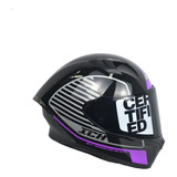 Casco Integral Ich 503 Streetline Ngr Brllnt Morado Visor Sm