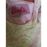 Vestido Infantil Marca Barbie Rosa Pastel, De Encaje, 4años