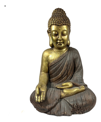 Buda Hindu Tibetano Sidarta Estátua Grande Dourado 53cm