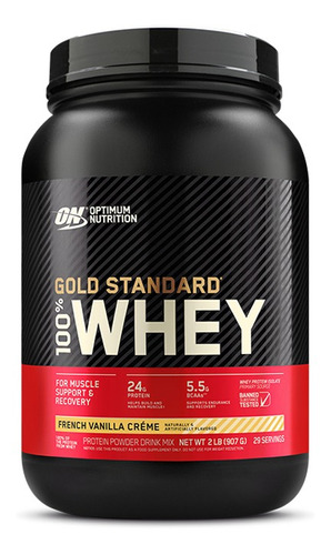 Suplemento En Polvo Optimum Nutrition  Proteína Gold Standard 100% Whey Proteína Sabor French Vanilla Crème En Pote De 907g