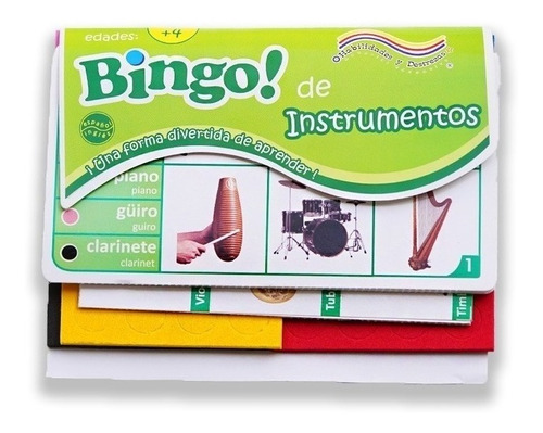 Juego Infantil Bingo De Instrumentos 12 Tableros Didáctico