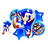 Globos Decoracion Sonic Azul Video Juego