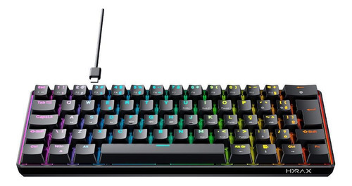 Teclado Gamer Mecanico Hyrax Thunder Switch Azul Rgb Cor De Teclado Preto Idioma Português Brasil