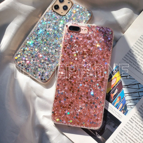 Funda Brillo Glitter Para iPhone 12 11 Pro Max Xr X 8 7 Plus