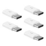 Paquete 5 Adaptadores Micro Usb V8 Hembra Tipo C Macho