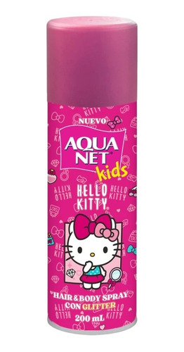 Spray Glitter Aqua Net Hello Kitty Cabello Y Cuerpo 200ml