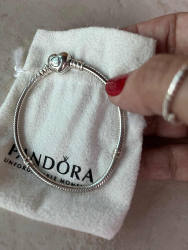 Bracelete Pandora Com Fecho De Coracao