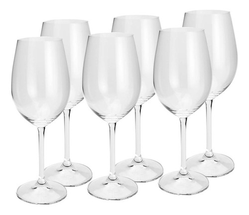 6 Taças De Vinho Branco Gastro Colibri De Cristal 350ml