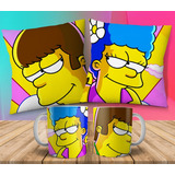 Plantillas Sublimar Tazas Y Almohadones Simpsons Amor Pares