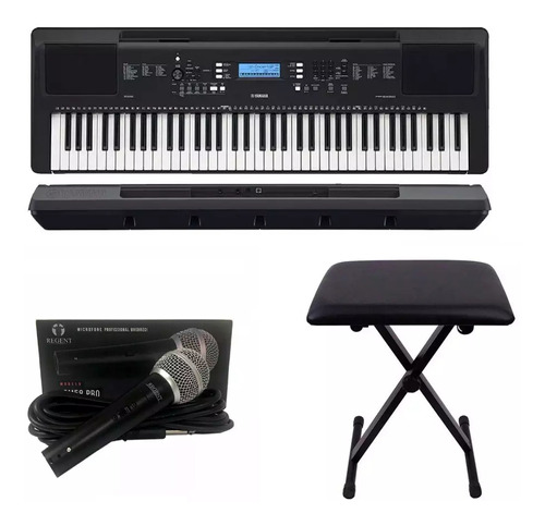 Kit Teclado Arranjador Yamaha Psr Ew310 Banqueta E Microfone