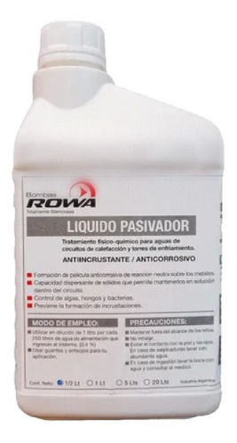 Liquido Pasivador De Agua Rowa 1 Lts (calef., Radiadores)