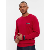 Sweater Global Stripe Con Logo Rojo Tommy Hilfiger