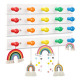 4 Piezas Perchero Para Niños Montaje En Pared Arco Iris Ganc