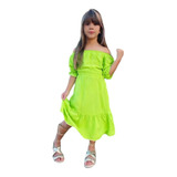 Vestido Infantil Ciganinha Ombro A Ombro Moda Blogueirinha