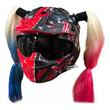 Casco Para Moto Harley Quinn Joker Negro Rojo Mujer Dama Dot