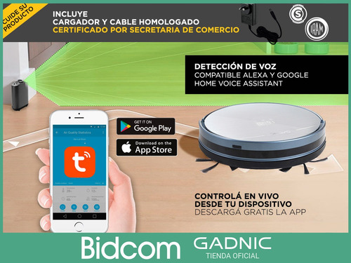 Aspiradora Robot Gadnic Limpia Pisos Inteligente Control App