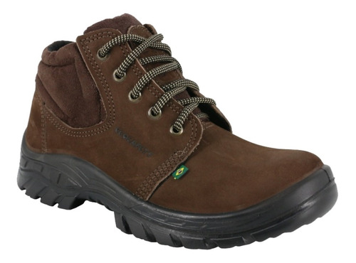 Bota Botina Em Couro Nobuck Ecosafety Ps139 Pronta Entrega