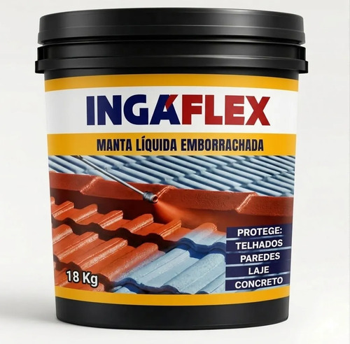 Tinta Emborrachada Ingaflex 18kg Protege Telhados Paredes | Parcelamento sem juros