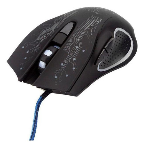 Mouse Usb Optico Gamer Retroiluminado 6 Botones 2400dpi X9 Color Negro