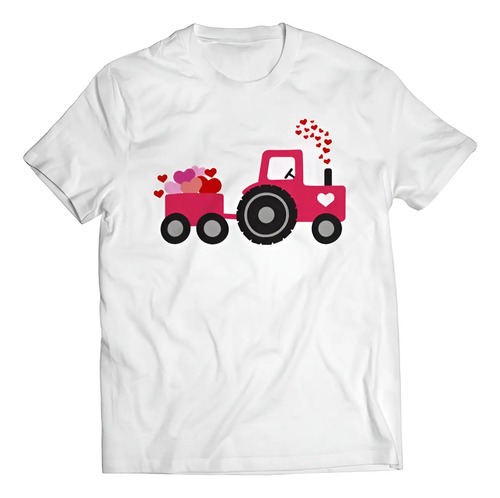 Playera Niño(a) Tractor Hearts 01 Amor Amistad Pareja