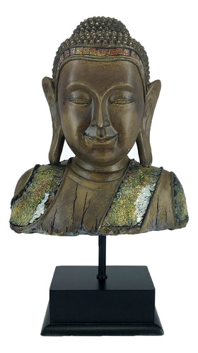 Estátua Buda Tibetano Resina 26cm Decorativo