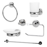 Combo Peirano De Accesorios Para Baño - 6 Piezas Metálicas