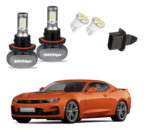 Kit Shocklight Ultra Led Farol Alto Camaro 2017 2018 2019