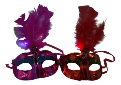 15 Antifaces Led Luminoso Imperial Cotillon Mascara Fiesta