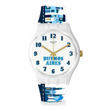 Reloj Swatch Mi Buenos Aires Querido De Silicona So29z121 Color De La Malla Blanco Color Del Bisel Blanco Color Del Fondo Blanco