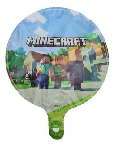 25 Globos Minecraft Deco Souvenir Cumpleaños