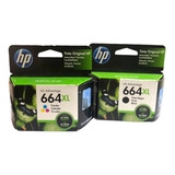 Pack Combo Hp Cartucho 664xl Bk Y Color Nuevo Y Facturado